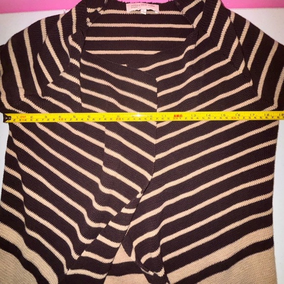 Jones New York Brown and Cream Striped Cardigan - Picture 6 of 9